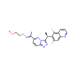 COCCO/N=C(\C)c1ccc2nnc([C@@H](C)c3c(F)cc4ncccc4c3F)n2n1 ZINC000096170370