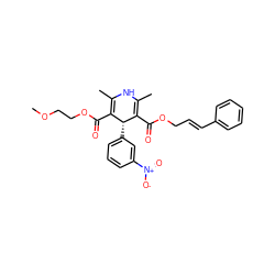 COCCOC(=O)C1=C(C)NC(C)=C(C(=O)OC/C=C/c2ccccc2)[C@@H]1c1cccc([N+](=O)[O-])c1 ZINC000019632657