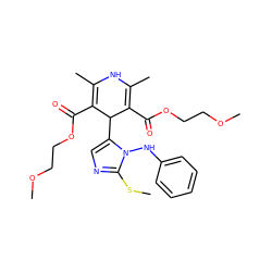 COCCOC(=O)C1=C(C)NC(C)=C(C(=O)OCCOC)C1c1cnc(SC)n1Nc1ccccc1 ZINC000103217462