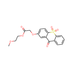 COCCOC(=O)COc1ccc2c(c1)C(=O)c1ccccc1S2(=O)=O ZINC000013606022