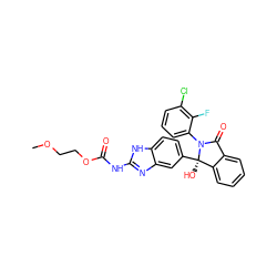 COCCOC(=O)Nc1nc2cc([C@]3(O)c4ccccc4C(=O)N3c3cccc(Cl)c3F)ccc2[nH]1 ZINC000117118513