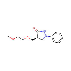 COCCOC[C@@H]1CN(c2ccccc2)NC1=O ZINC000013821588