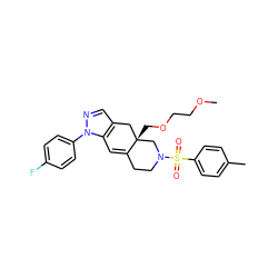 COCCOC[C@]12Cc3cnn(-c4ccc(F)cc4)c3C=C1CCN(S(=O)(=O)c1ccc(C)cc1)C2 ZINC000029127957