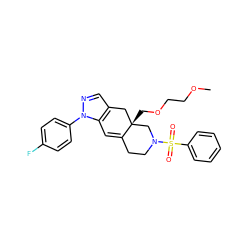 COCCOC[C@]12Cc3cnn(-c4ccc(F)cc4)c3C=C1CCN(S(=O)(=O)c1ccccc1)C2 ZINC000029127956