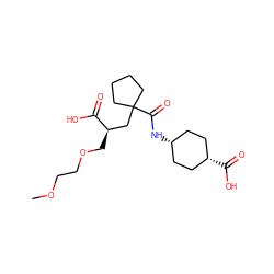 COCCOC[C@H](CC1(C(=O)N[C@H]2CC[C@@H](C(=O)O)CC2)CCCC1)C(=O)O ZINC000257808316