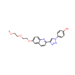 COCCOCCOc1ccc2nc(-c3cn(-c4ccc(O)cc4)nn3)ccc2c1 ZINC001772654461