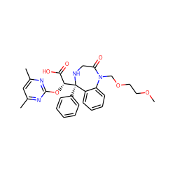 COCCOCN1C(=O)CN[C@](c2ccccc2)([C@H](Oc2nc(C)cc(C)n2)C(=O)O)c2ccccc21 ZINC000026666327