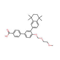 COCCOCOc1ccc(-c2ccc(C(=O)O)cc2)cc1-c1ccc2c(c1)C(C)(C)CCC2(C)C ZINC000147057866