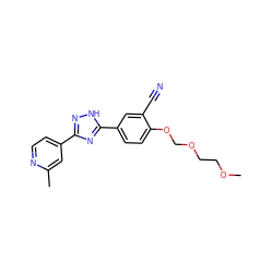 COCCOCOc1ccc(-c2nc(-c3ccnc(C)c3)n[nH]2)cc1C#N ZINC000040862886