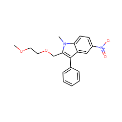 COCCOCc1c(-c2ccccc2)c2cc([N+](=O)[O-])ccc2n1C ZINC000205329463