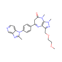 COCCOCc1nn(C)c2c1N=C(c1ccc(-n3c(C)nc4cnccc43)cc1)CC(=O)N2C ZINC000013743176