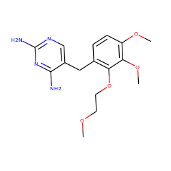 COCCOc1c(Cc2cnc(N)nc2N)ccc(OC)c1OC ZINC000029558783