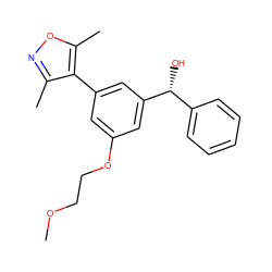 COCCOc1cc(-c2c(C)noc2C)cc([C@H](O)c2ccccc2)c1 ZINC000095590542