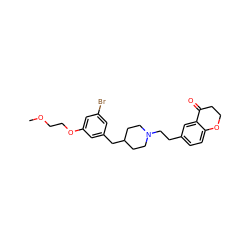 COCCOc1cc(Br)cc(CC2CCN(CCc3ccc4c(c3)C(=O)CCO4)CC2)c1 ZINC000115922072