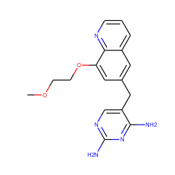 COCCOc1cc(Cc2cnc(N)nc2N)cc2cccnc12 ZINC000001551197