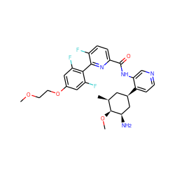 COCCOc1cc(F)c(-c2nc(C(=O)Nc3cnccc3[C@@H]3C[C@H](C)[C@H](OC)[C@H](N)C3)ccc2F)c(F)c1 ZINC000207166459