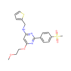 COCCOc1cc(NCc2cccs2)nc(-c2ccc(S(C)(=O)=O)cc2)n1 ZINC000029132286