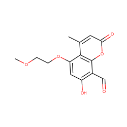 COCCOc1cc(O)c(C=O)c2oc(=O)cc(C)c12 ZINC000221072398