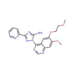 COCCOc1cc2c(-n3nc(-c4ccccn4)nc3N)ncnc2cc1OC ZINC000653791434