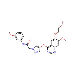 COCCOc1cc2c(Oc3cnn(CC(=O)Nc4cccc(OC)c4)c3)ncnc2cc1OC ZINC000073222447