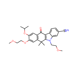 COCCOc1cc2c(cc1OC(C)C)C(=O)c1c(n(CCOC)c3cc(C#N)ccc13)C2(C)C ZINC000114803328