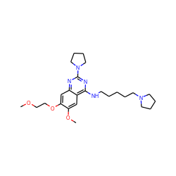 COCCOc1cc2nc(N3CCCC3)nc(NCCCCCN3CCCC3)c2cc1OC ZINC000473112795