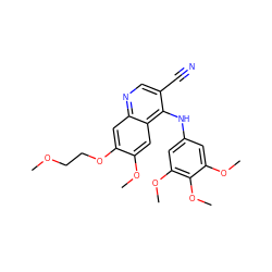 COCCOc1cc2ncc(C#N)c(Nc3cc(OC)c(OC)c(OC)c3)c2cc1OC ZINC000013554017