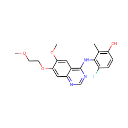 COCCOc1cc2ncnc(Nc3c(F)ccc(O)c3C)c2cc1OC ZINC000653850158