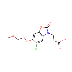 COCCOc1cc2oc(=O)n(CCC(=O)O)c2cc1Cl ZINC001772596773