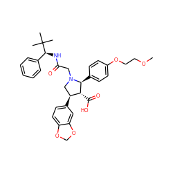 COCCOc1ccc([C@H]2[C@H](C(=O)O)[C@@H](c3ccc4c(c3)OCO4)CN2CC(=O)N[C@@H](c2ccccc2)C(C)(C)C)cc1 ZINC000027194878