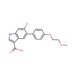 COCCOc1ccc(-c2cc3c(C(=O)O)c[nH]c3cc2Cl)cc1 ZINC000205299451