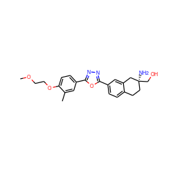 COCCOc1ccc(-c2nnc(-c3ccc4c(c3)C[C@@](N)(CO)CC4)o2)cc1C ZINC001772620363