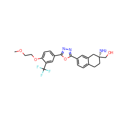 COCCOc1ccc(-c2nnc(-c3ccc4c(c3)C[C@@](N)(CO)CC4)o2)cc1C(F)(F)F ZINC001772587503