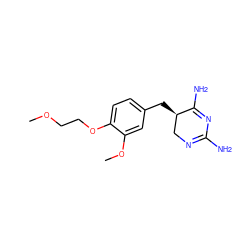 COCCOc1ccc(C[C@@H]2CN=C(N)N=C2N)cc1OC ZINC000013757881