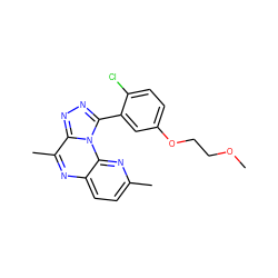 COCCOc1ccc(Cl)c(-c2nnc3c(C)nc4ccc(C)nc4n23)c1 ZINC000145713958