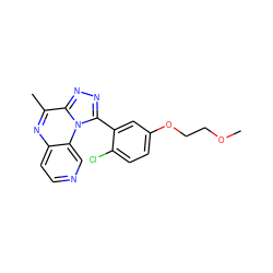 COCCOc1ccc(Cl)c(-c2nnc3c(C)nc4ccncc4n23)c1 ZINC000299860053