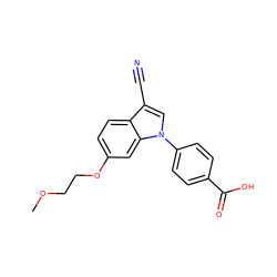 COCCOc1ccc2c(C#N)cn(-c3ccc(C(=O)O)cc3)c2c1 ZINC000202394279