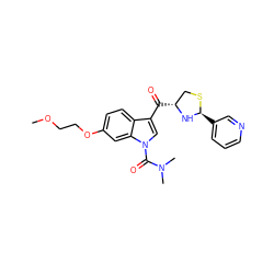 COCCOc1ccc2c(C(=O)[C@@H]3CS[C@@H](c4cccnc4)N3)cn(C(=O)N(C)C)c2c1 ZINC000013737538