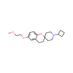 COCCOc1ccc2c(c1)CCC1(CCN(C3CCC3)CC1)O2 ZINC000073223284