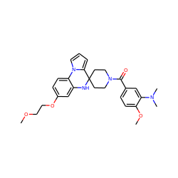 COCCOc1ccc2c(c1)NC1(CCN(C(=O)c3ccc(OC)c(N(C)C)c3)CC1)c1cccn1-2 ZINC000299828479