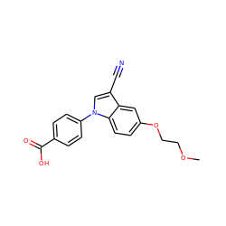 COCCOc1ccc2c(c1)c(C#N)cn2-c1ccc(C(=O)O)cc1 ZINC000147297370