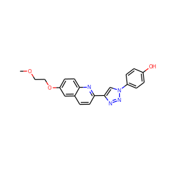 COCCOc1ccc2nc(-c3cn(-c4ccc(O)cc4)nn3)ccc2c1 ZINC000221805387