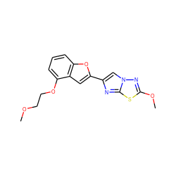 COCCOc1cccc2oc(-c3cn4nc(OC)sc4n3)cc12 ZINC000653682168