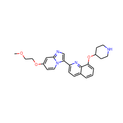 COCCOc1ccn2c(-c3ccc4cccc(OC5CCNCC5)c4n3)cnc2c1 ZINC000103239374