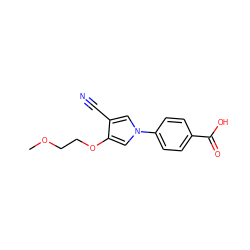 COCCOc1cn(-c2ccc(C(=O)O)cc2)cc1C#N ZINC000200829735