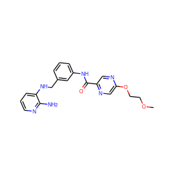 COCCOc1cnc(C(=O)Nc2cccc(CNc3cccnc3N)c2)cn1 ZINC000150223406