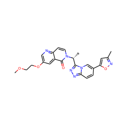 COCCOc1cnc2ccn([C@H](C)c3nnc4ccc(-c5cc(C)no5)cn34)c(=O)c2c1 ZINC000088383729