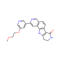 COCCOc1cncc(-c2cc3c(ccc4c5c([nH]c43)CCNC5=O)cn2)c1 ZINC000064744267