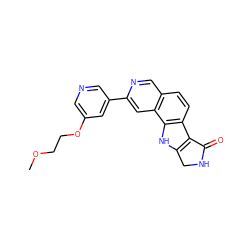 COCCOc1cncc(-c2cc3c(ccc4c5c([nH]c43)CNC5=O)cn2)c1 ZINC000072112417