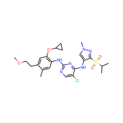 COCCc1cc(OC2CC2)c(Nc2ncc(Cl)c(Nc3cn(C)nc3S(=O)(=O)C(C)C)n2)cc1C ZINC000473096145